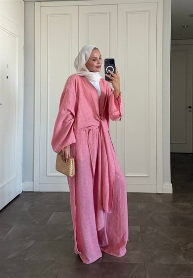 Keten Kimono Takım Narçiçeği