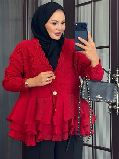 Dolly Triko Hırka Kırmızı
