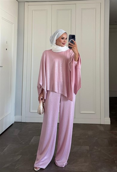 Shine Pantolonlu Takım Pembe