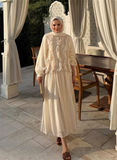 Neva Etekli Takım Bej