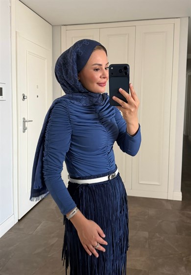 Pera Etekli Takım Saks Mavisi