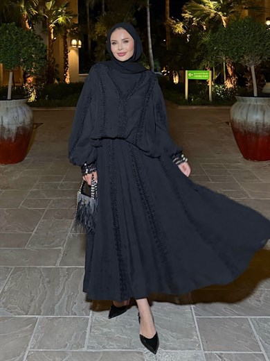 Efru Etekli Takım Siyah