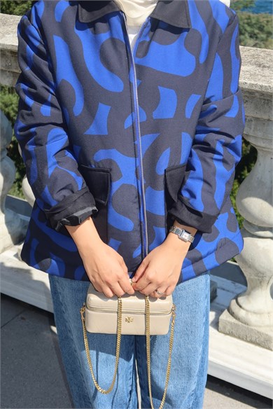 Modern Camo Ceket Mavi