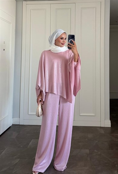 Shine Pantolonlu Takım Pembe