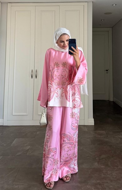 Lilyum Pantolonlu Takım Pembe 