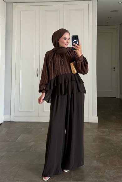 Furla Pantolonlu Takım Kahverengi