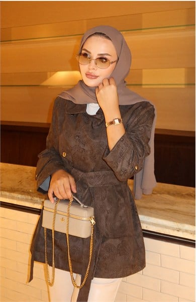 Etro Desen Denim Ceket Kahve