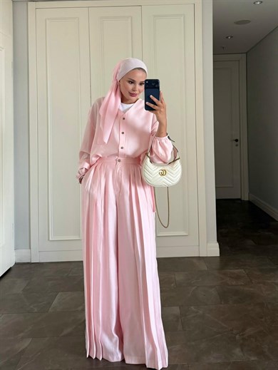 Massimo Pantolonlu Takım Pembe