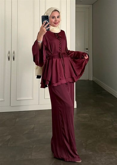 Swap Pantolonlu Takım Bordo