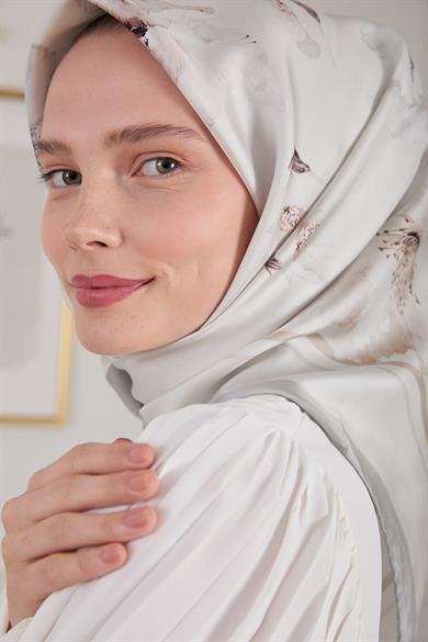 GELİNCİK TWİLL İPEK EŞARP EKRU