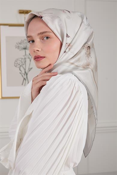 GELİNCİK TWİLL İPEK EŞARP EKRU