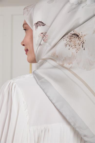 GELİNCİK TWİLL İPEK EŞARP EKRU