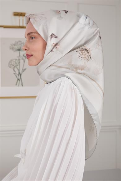 GELİNCİK TWİLL İPEK EŞARP EKRU