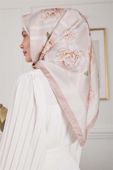 GÜLBAHÇESİ TWİLL İPEK EŞARP BEJ 