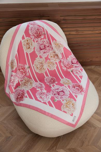 GÜLBAHÇESİ TWİLL İPEK EŞARP PEMBE 
