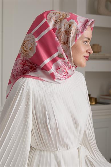 GÜLBAHÇESİ TWİLL İPEK EŞARP PEMBE 
