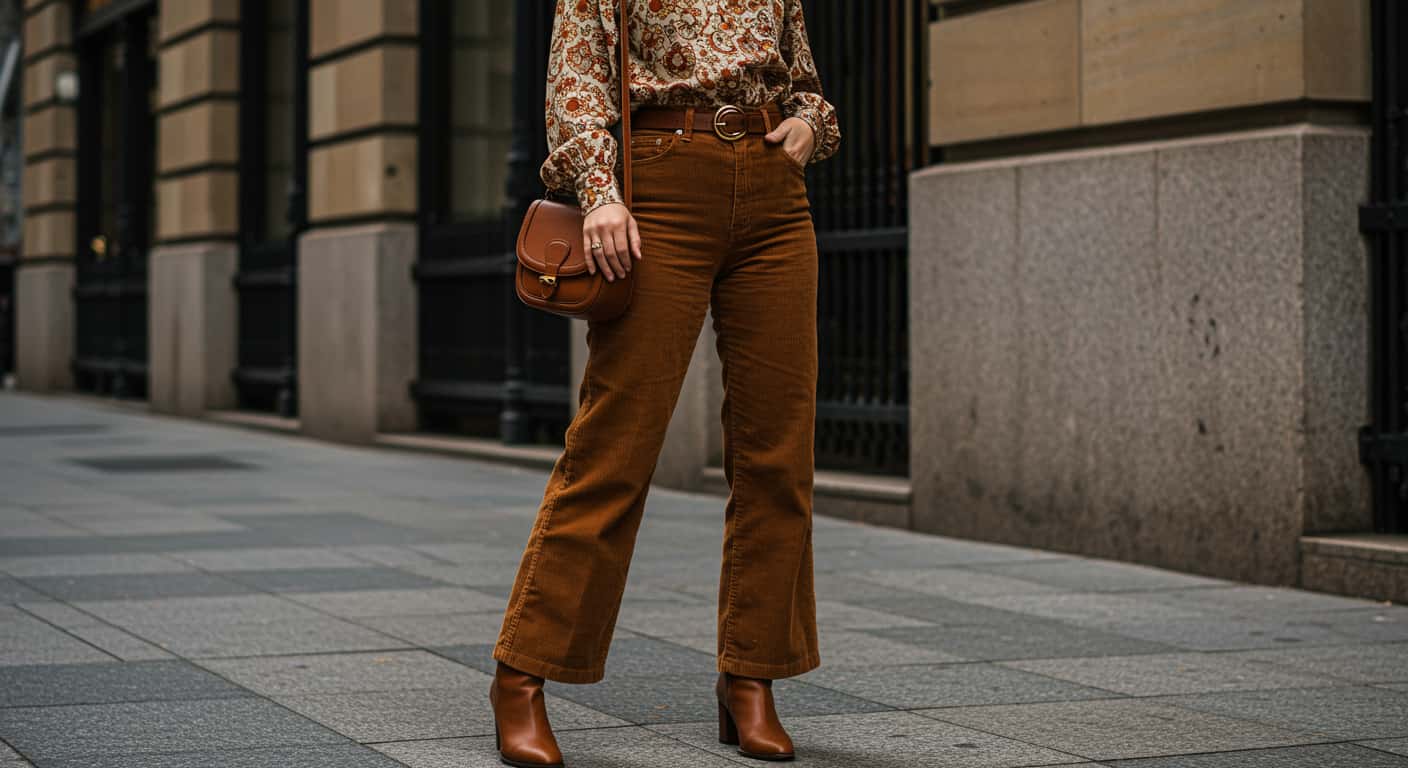 Sade ve Şık Kadife Pantolon Kombinleri