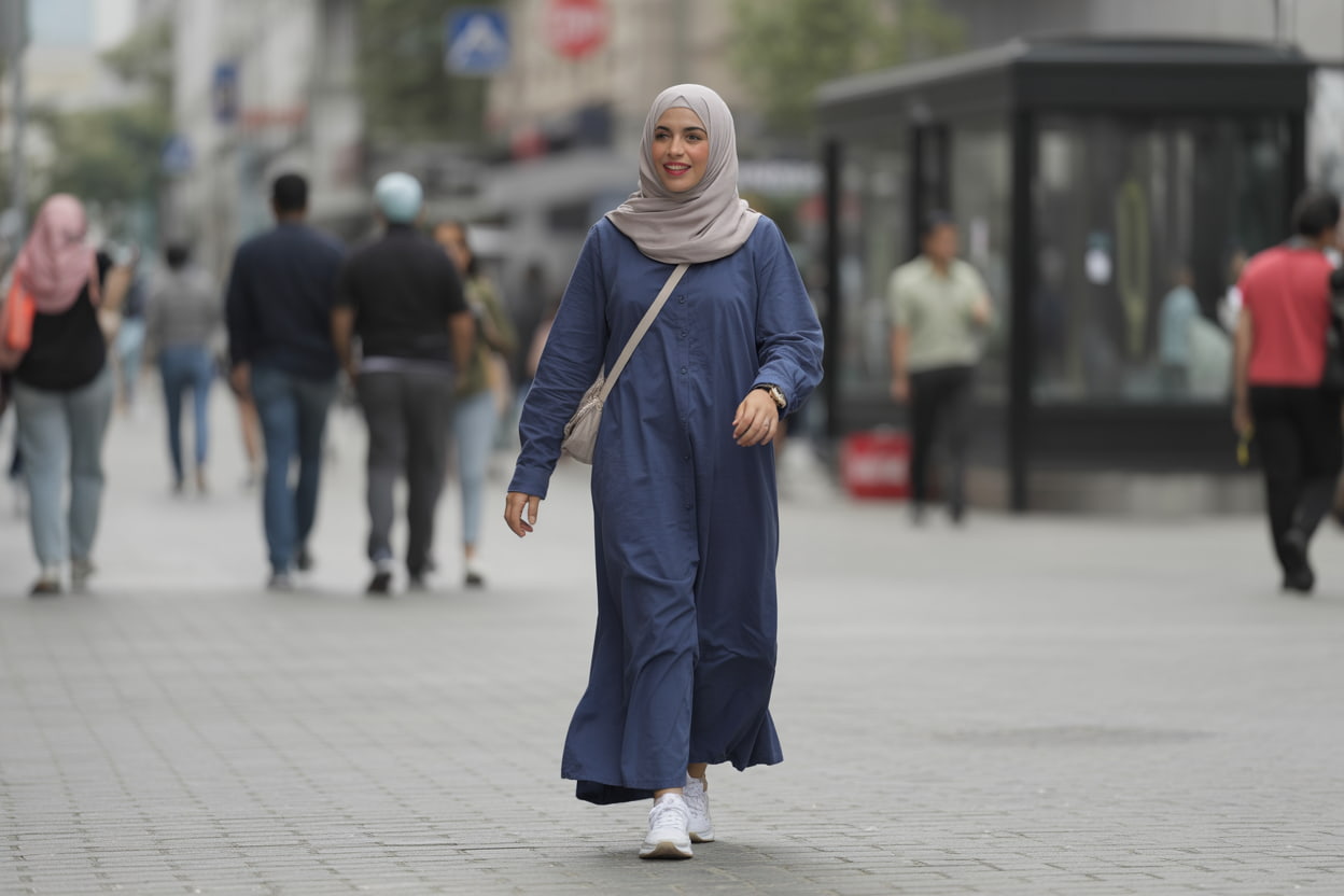 Vücut Tipine Göre Lacivert Tesettür Elbise Seçimi