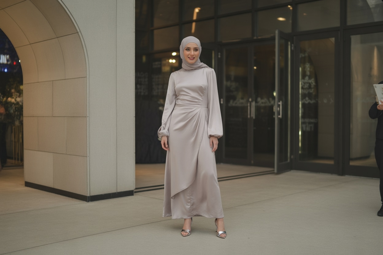 Tesettür abiye altında düz ayakkabı şık durur mu?