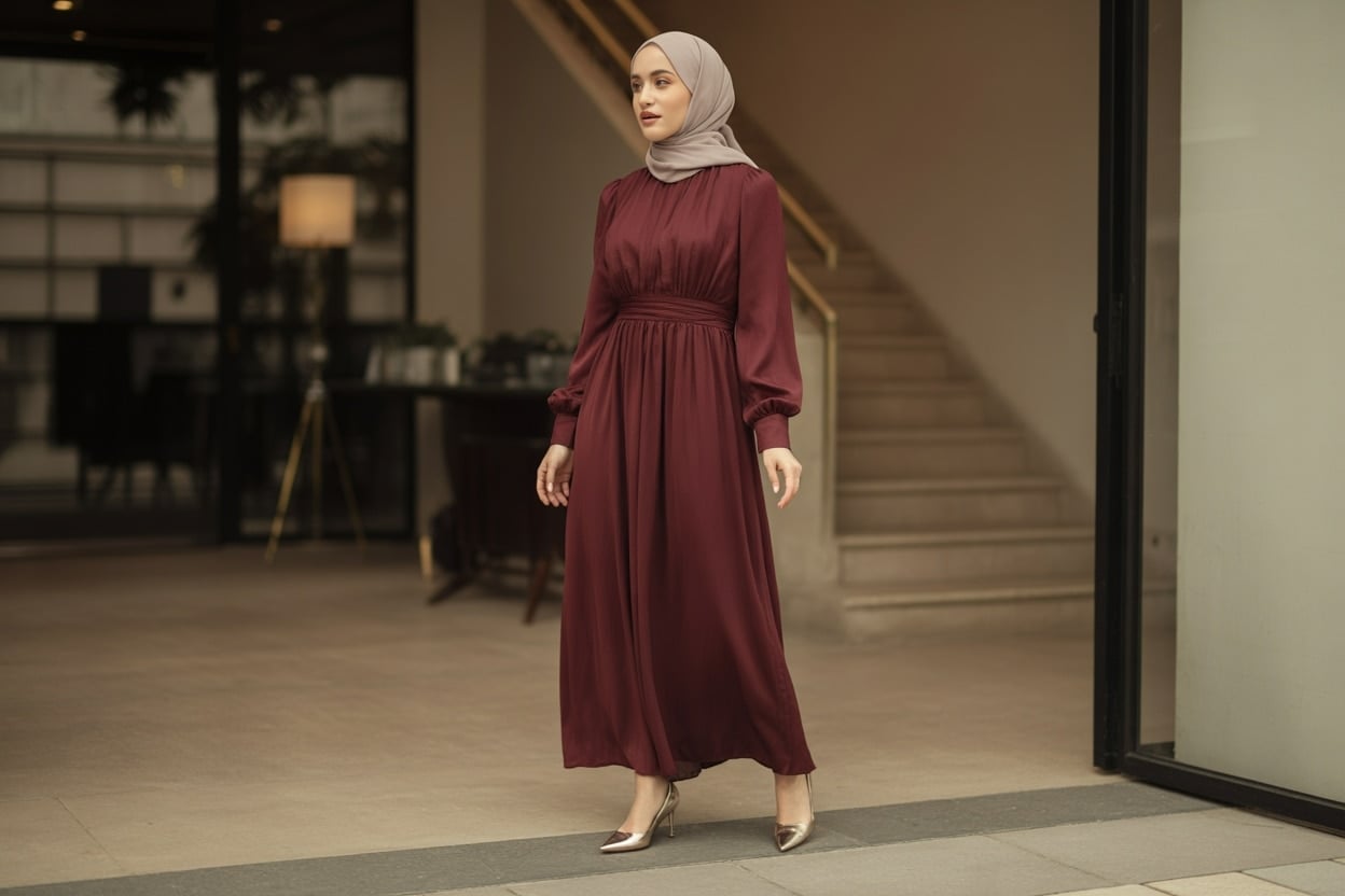 Renkli Tesettür Abiyelerde Ayakkabı Seçimi