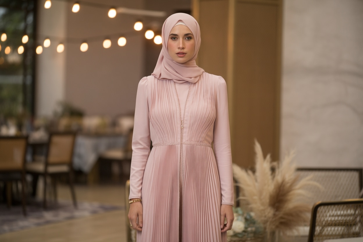 Sade Tesettür Nişan Elbisesi ile Etki Yaratmak