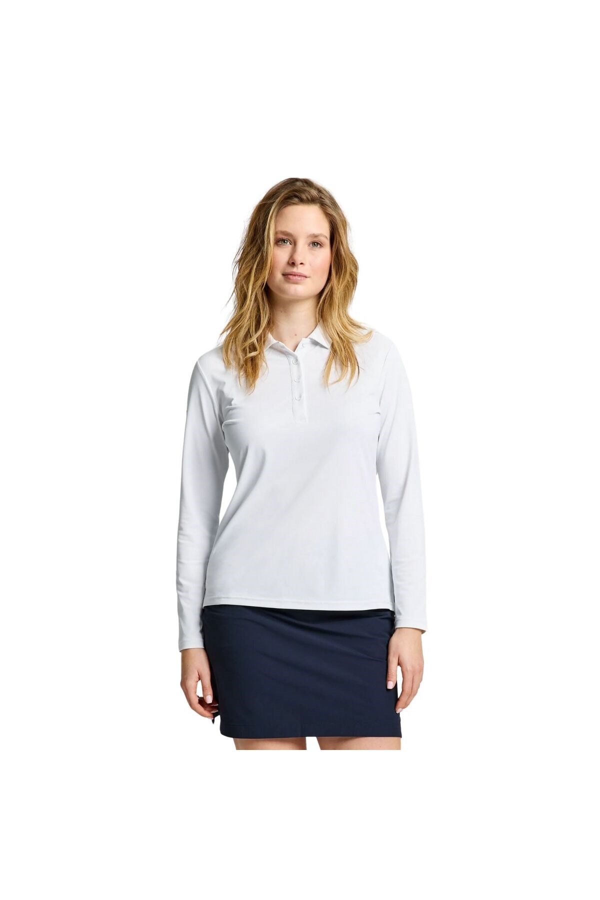 Ws Tech Pique Polo Ls Kadın Beyaz Tişört KADIN T-SHIRT A908004S01