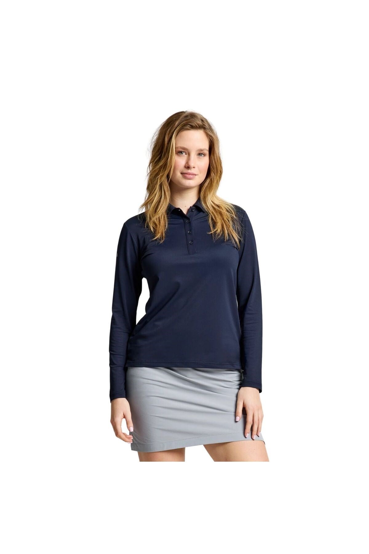 Ws Tech Pique Polo Ls Kadın Mavi Tişört KADIN T-SHIRT A908004S01
