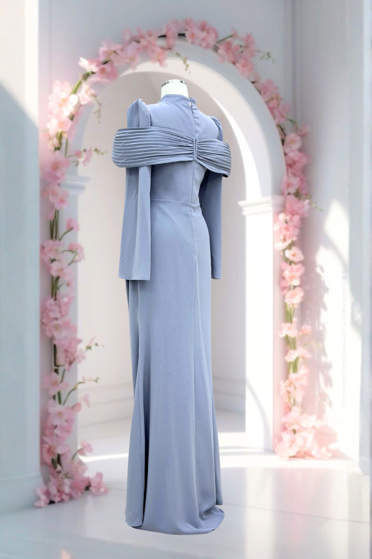 Amine Hüma Dila Abiye Elbise Gri