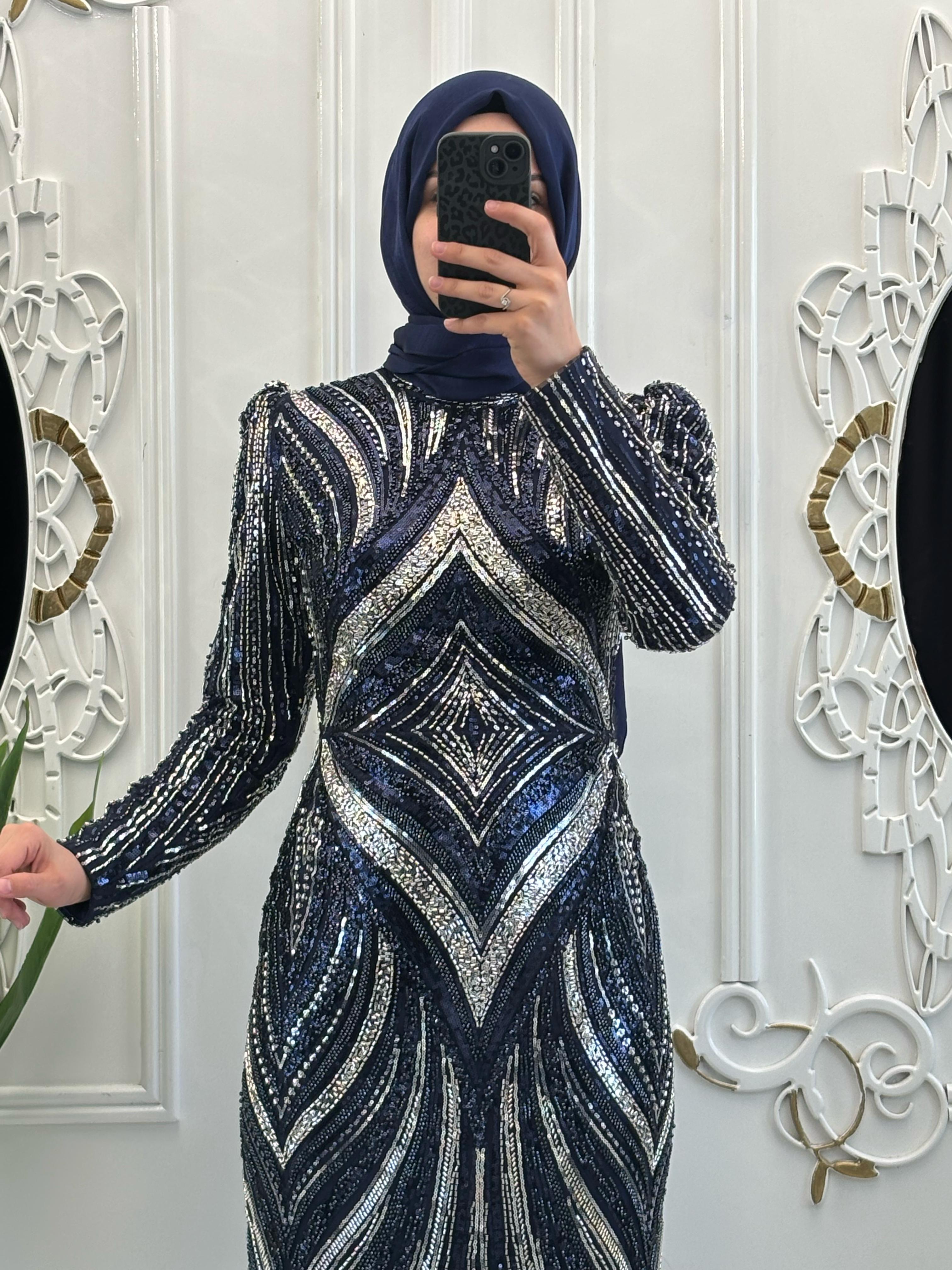 Ayla Abiye Lacivert