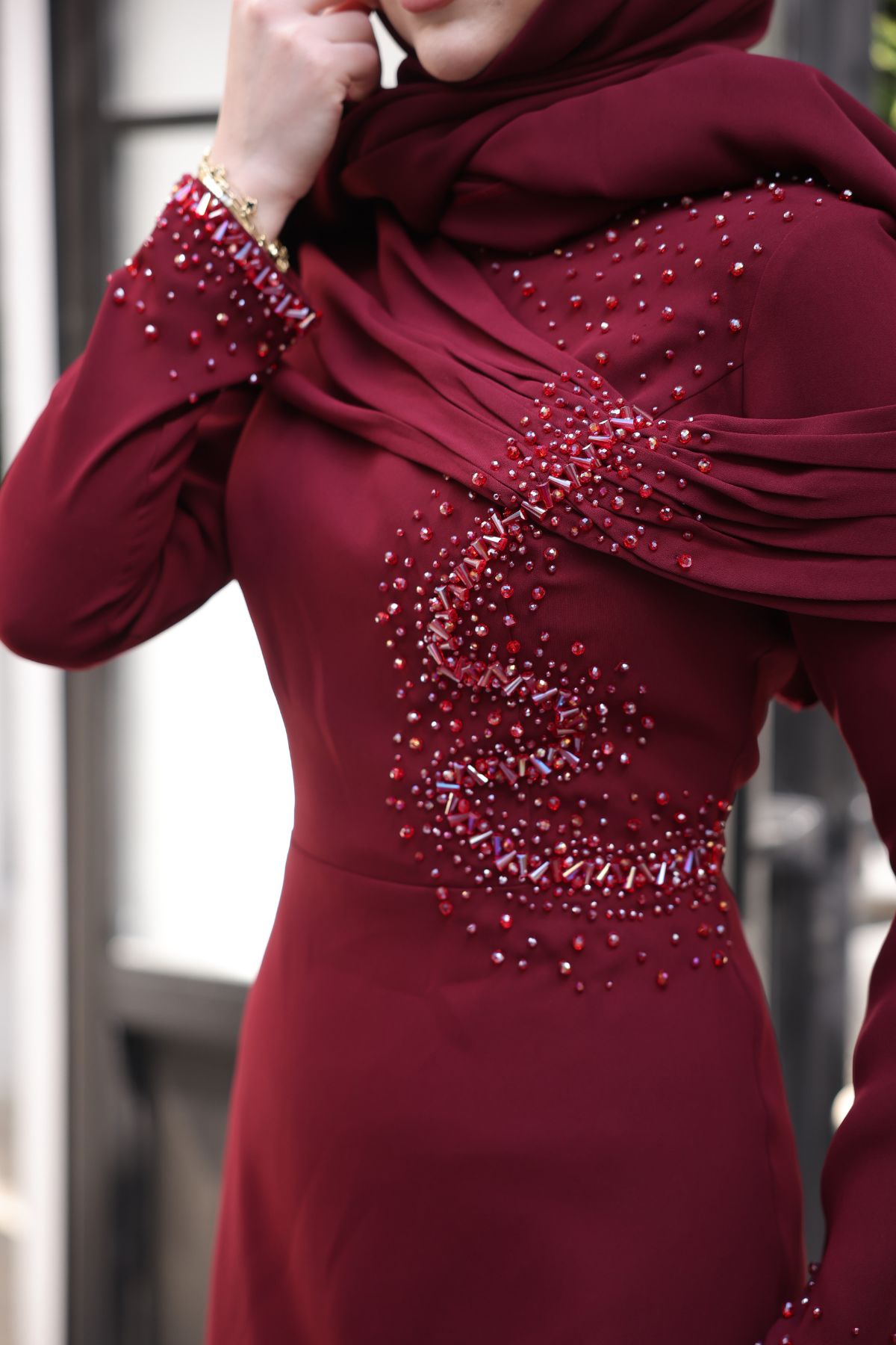 Dicle Abiye Bordo