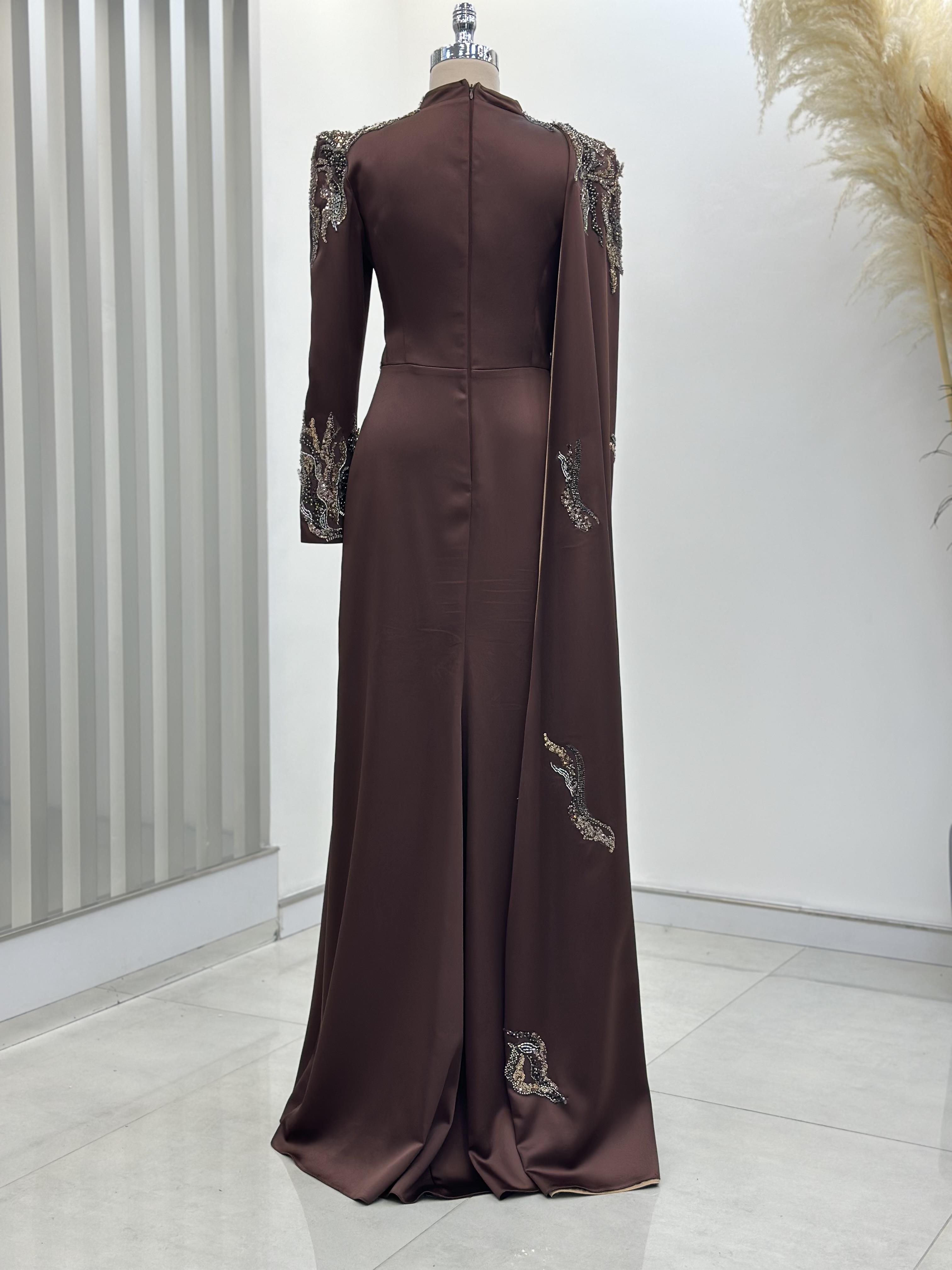 Garnili Abiye Kahve