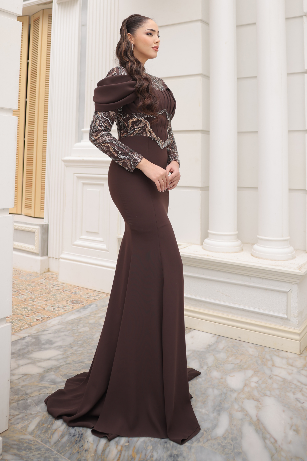 Melek Abiye Kahverengi