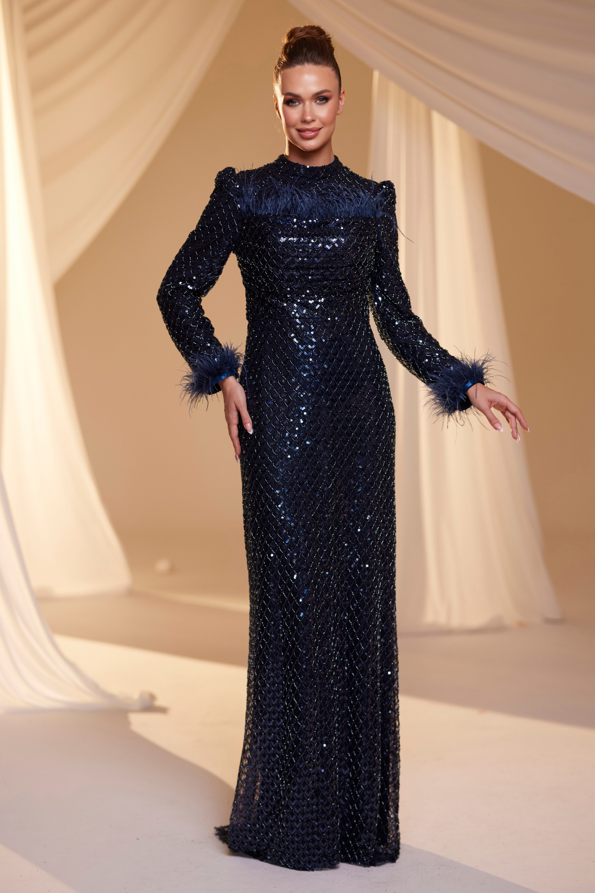 Perla Abiye lacivert