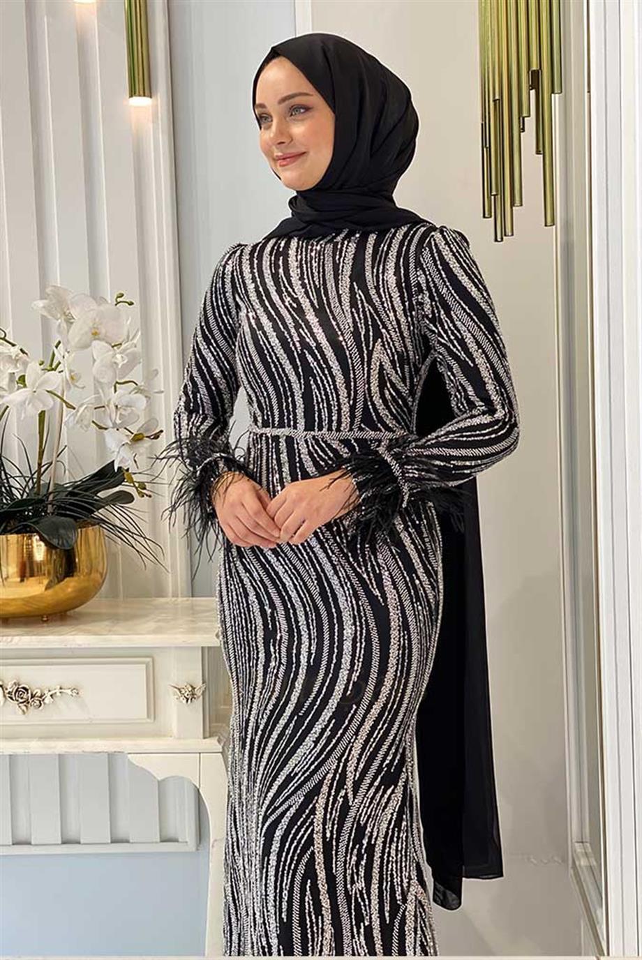 Pınar Şems Ensar Abiye Siyah