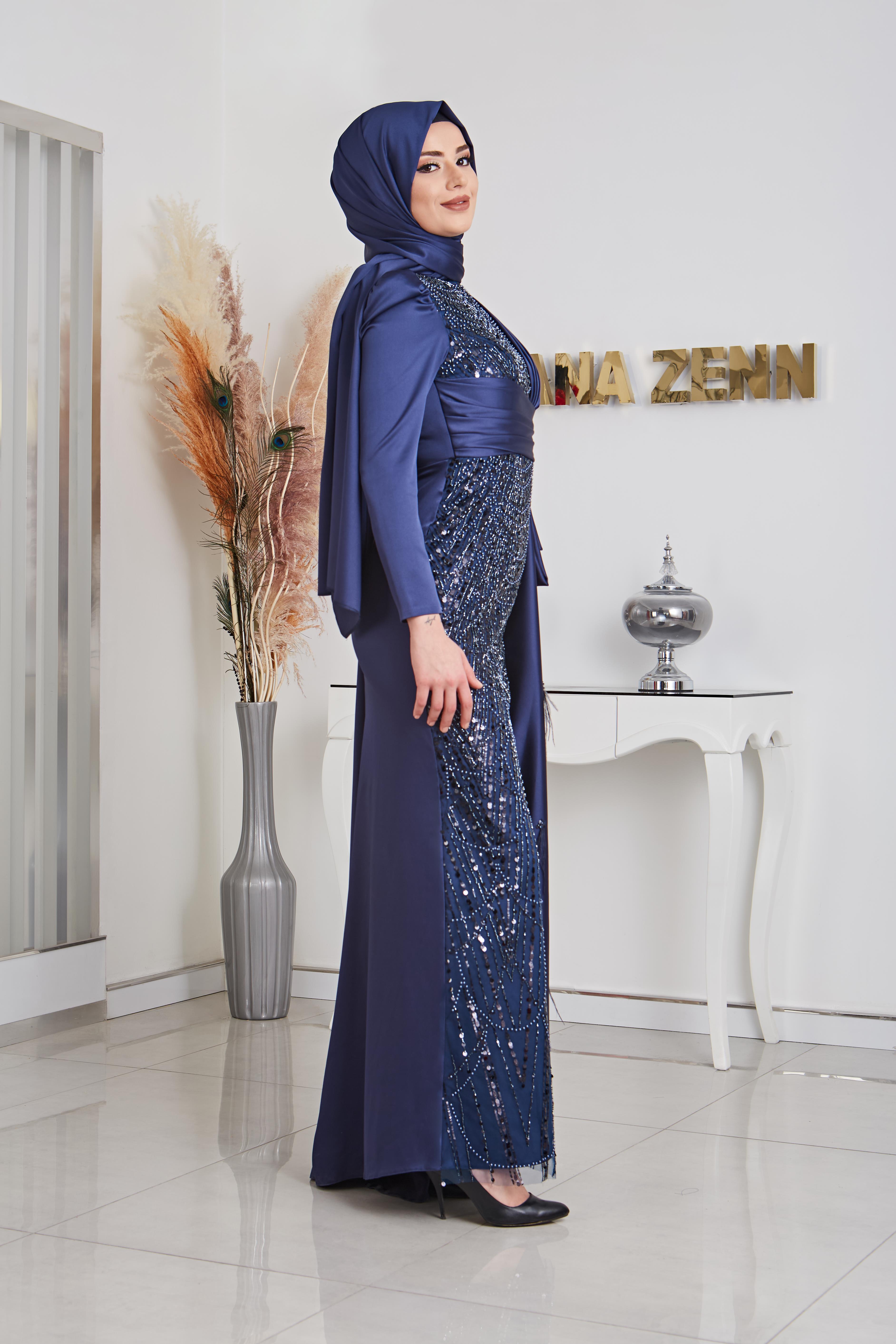 Dicle Abiye Lacivert