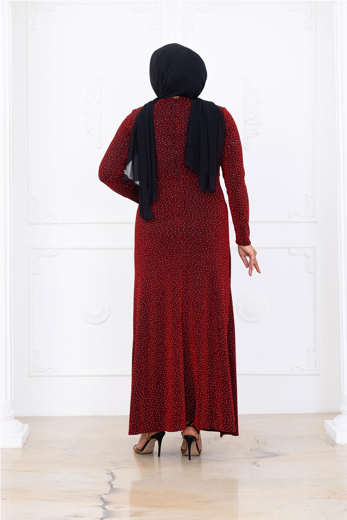 Roza Abiye Elbise Bordo