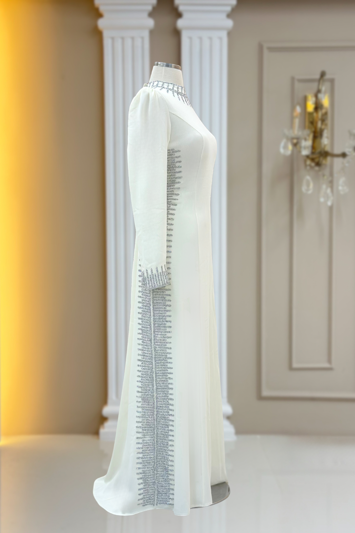 Sıla Abiye Elbise Ekru