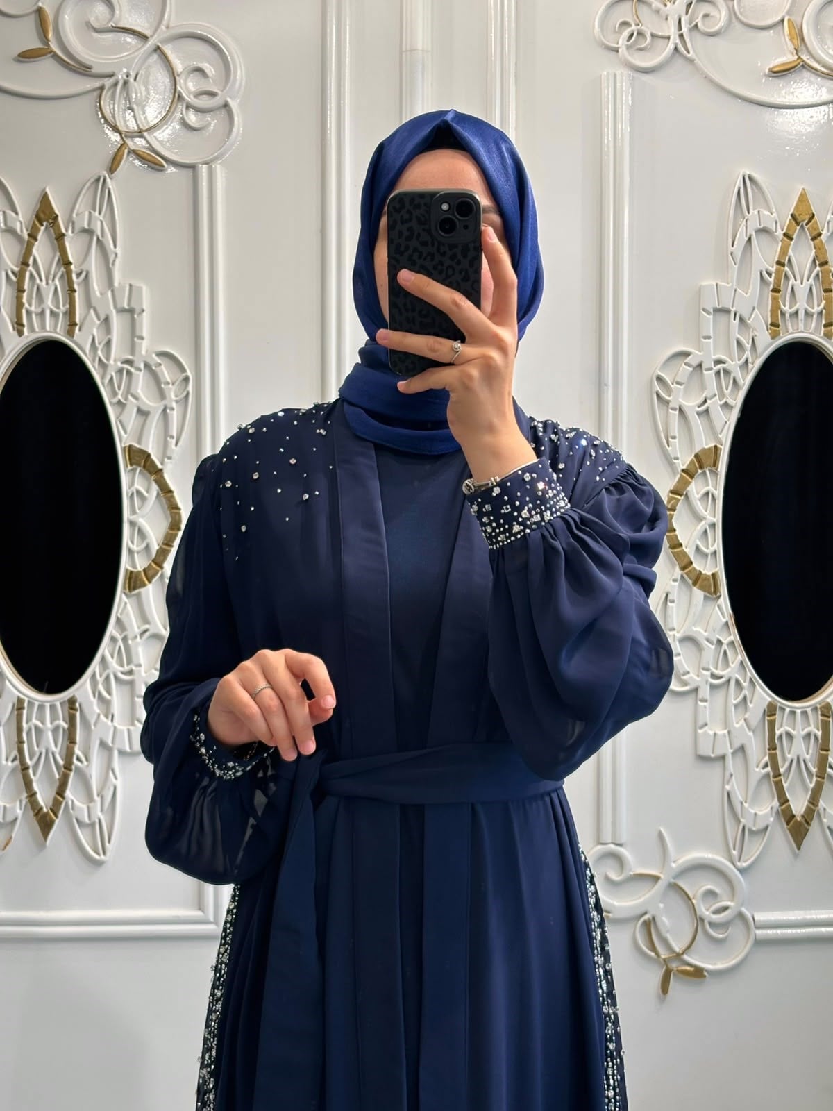 Yelda Abaya Lacivert