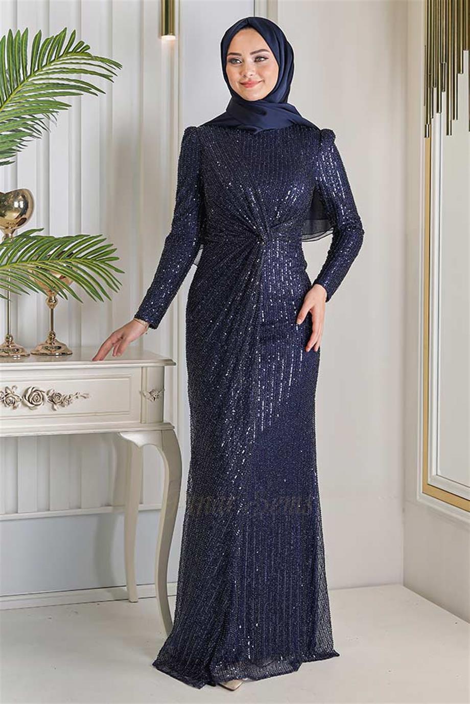 Yeni Efser Abiye Lacivert