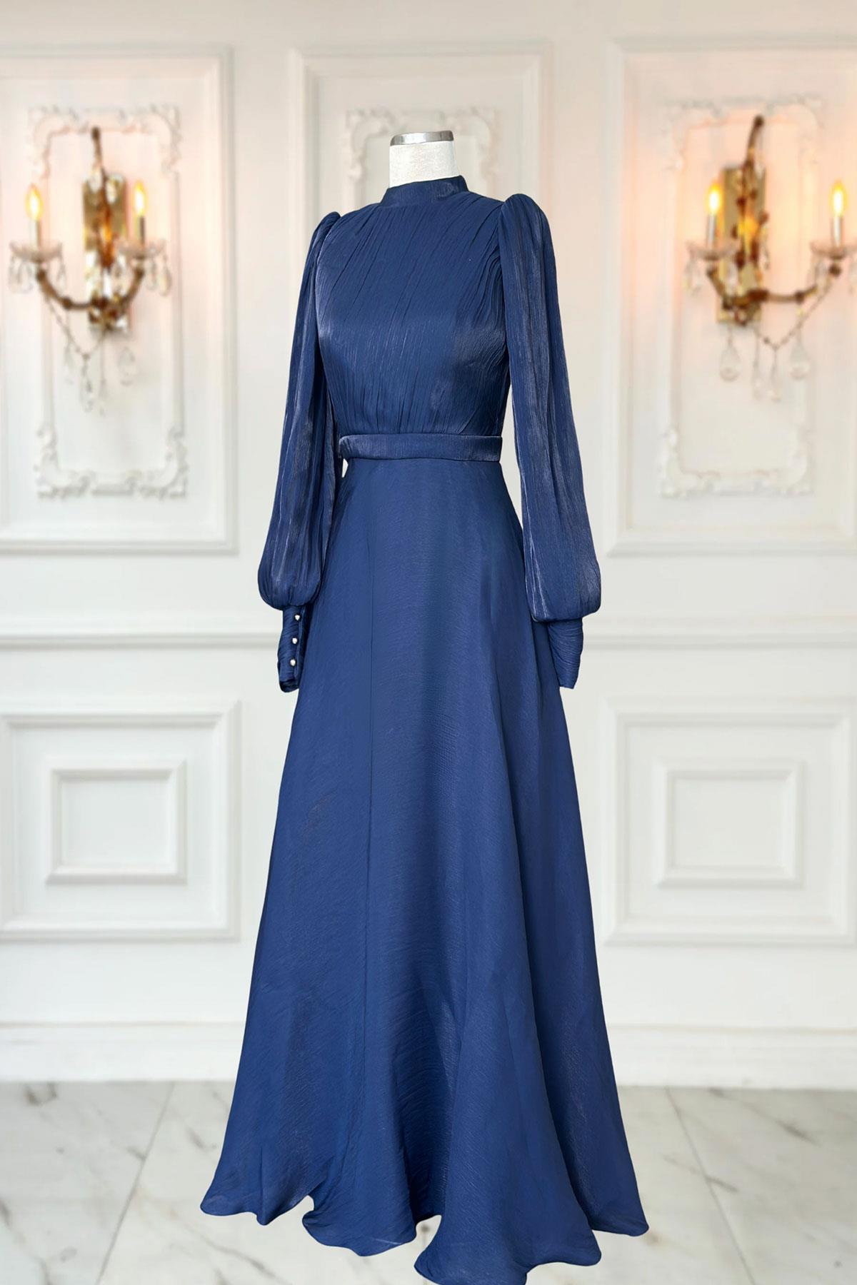 Zen Abiye Elbise Lacivert