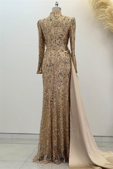 Alessa Tesettür Abiye Gold