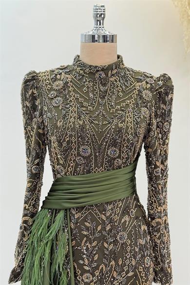 Alessa Tesettür Abiye Haki