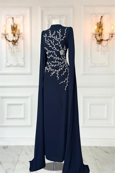 Alya Tesettür Abiye Lacivert