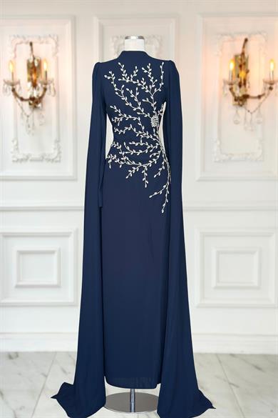 Alya Tesettür Abiye Lacivert