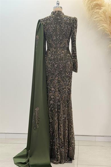 Anabel Tesettür Abiye Haki