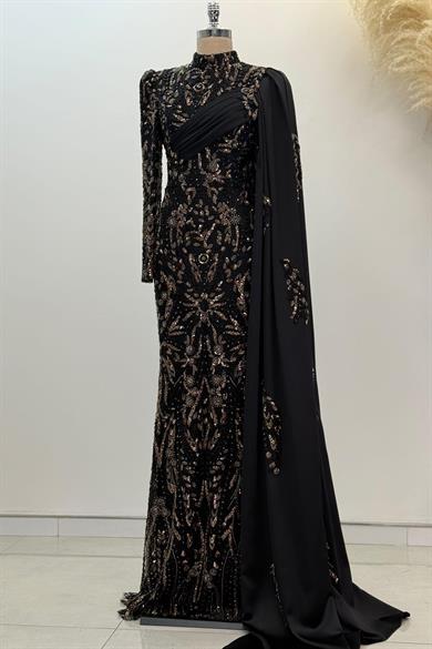 Anabel Tesettür Abiye Siyah