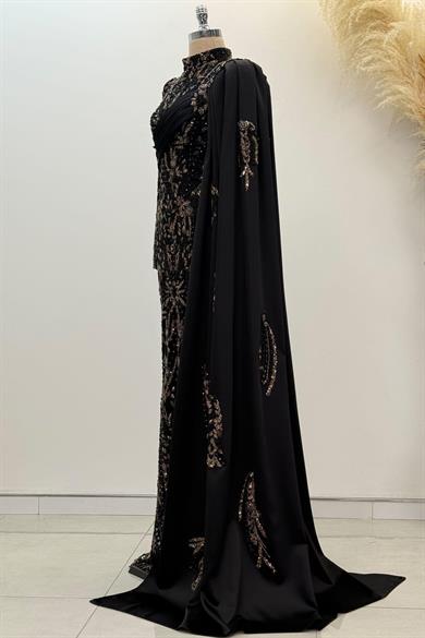 Anabel Tesettür Abiye Siyah