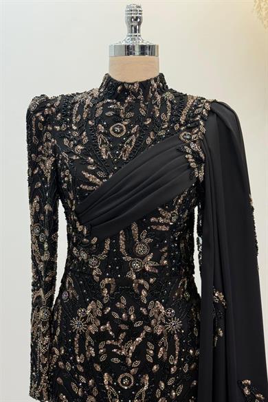 Anabel Tesettür Abiye Siyah