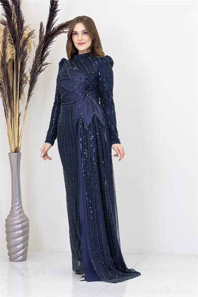 Bergüzar Abiye Lacivert