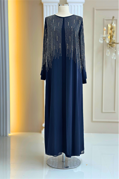 Deren Abiye Elbise Lacivert